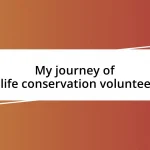 My journey of wildlife conservation volunteering