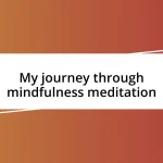 My journey through mindfulness meditation